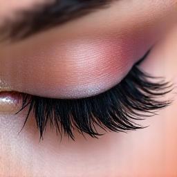 Close up of luxurious lash extensions