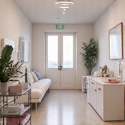 Clean and minimalist waxing studio interior